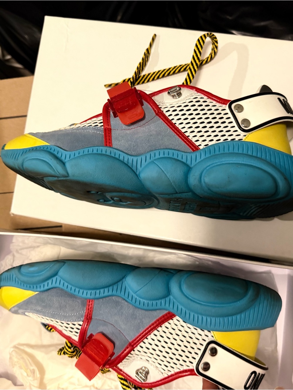 Moschino Multicolor Chunky Sneakers - Yellow, Blue, Red - Picture 5 of 10